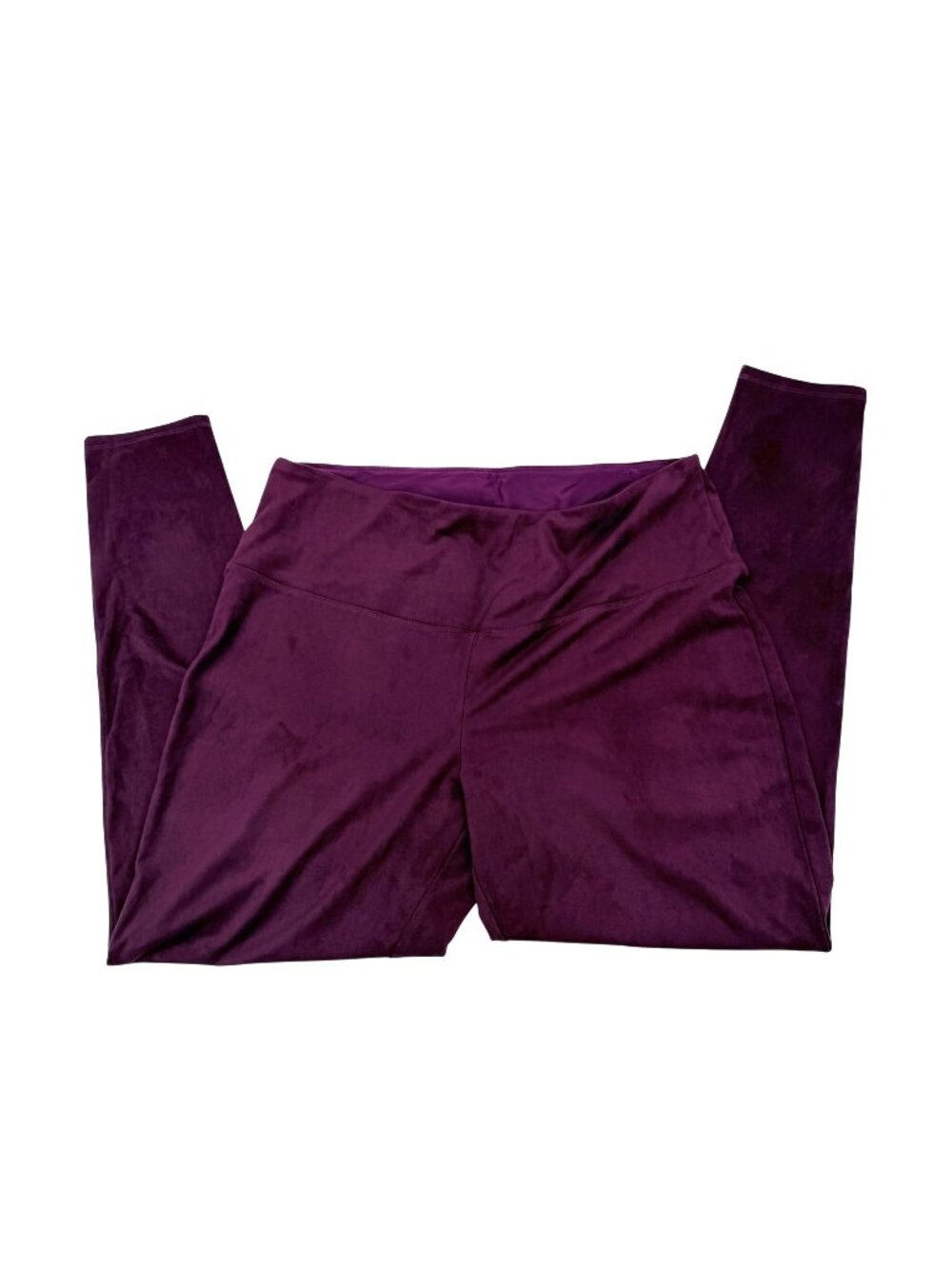 RARE NWT RUBY RIBBON PURPLE WINE SUEDETTE LEGGINGS TUMMY TUCKING - XXL